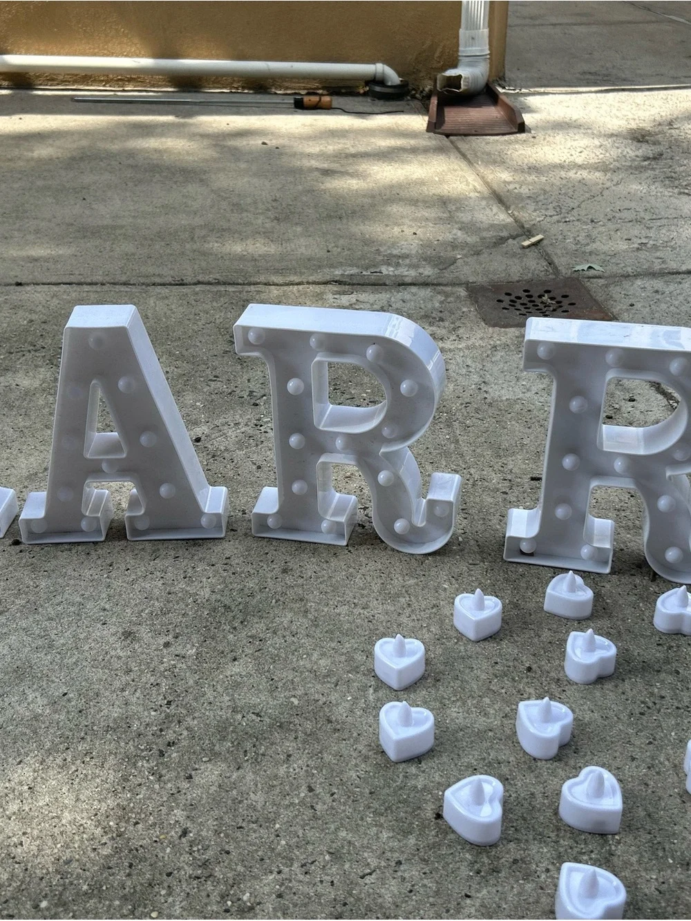 White Light-Up Marquee Letters with LED Tealights - Home Party Supplies
